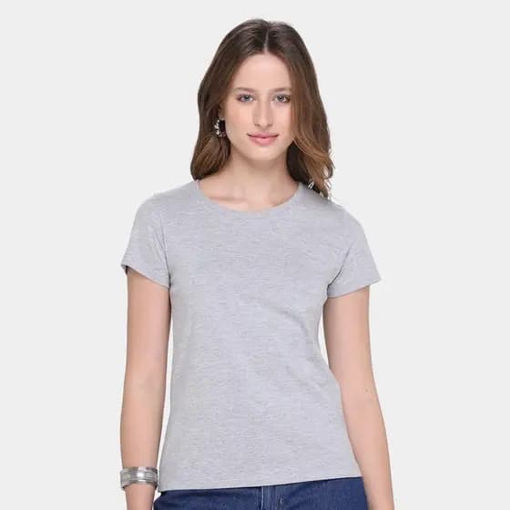 Camiseta Lisa Básica Feminina (Cinza) HERING