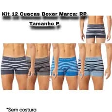 Kit 12 Cuecas Boxer Tamanho P
