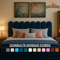 Cabeceira Modulada Completa Adesiva Estofada Nuvem Cama Box Solteiro Casal Queen King Placas 45x20cm
