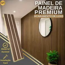 Kit até 50 Placas Painel Ripado MDF Autocolante 45x11 Revestimento Parede Envio Imediato