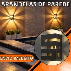 Kit 3 Arandelas de Parede Bi-Volt Luminária Decorativa A Prova D'água Ambiente Interno Externo