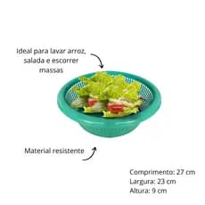 KIT 3 Escorredor de Arroz, macarrão e saladas - Resistente - Lava tudo Plástico