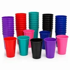 kit 10 Copo Liso Plastico Resistente Colorido 300ml Chopp Refresco Mais Vendido Promoção