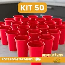 Kit 35 Copos 300 ml de Plástico Reutilizável P/ Merenda, festas, crianças