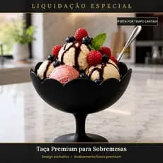 Liquidação Kit com 48 Taças Plásticas 300ml para Sobremesas Preta - Premium Gourmet Oferta