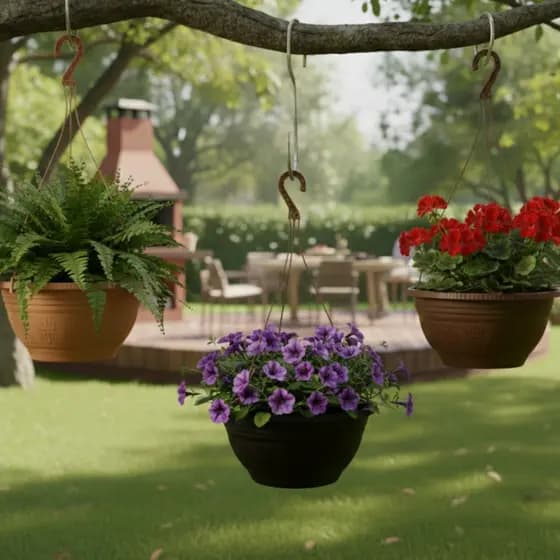 Kit 20 Vasos Cuia 6 Litros Cores Sortidas Resistente Alça Preta Jardim Decoração