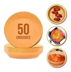 50 Forro De Papel Descartável Redondo Airfryer Antiaderente Para Cozimento