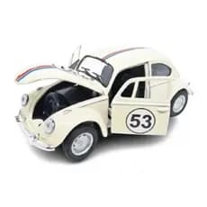 Carrinho de Miniatura Fusca Herbie 53 em Ferro - Detalhes Realistas e Mecânica de Fricção