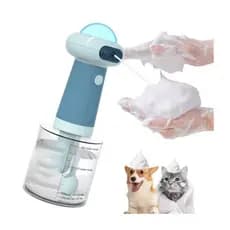 Máquina de Espuma Automática para Banho de Cães - Dispenser Prático de Shampoo com Escova Ergonômica