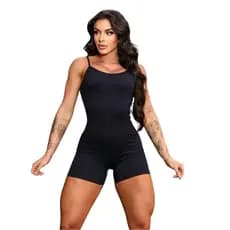 Macaquinho Poliamida Academia Fitness Preto