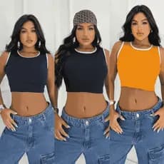 Croped Básico 3 Unidades Top Casual Todas Cores