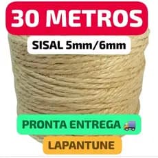 30M Corda Sisal 5mm ou 6mm Para Artesanatos Arranhadores Decoração bijuterias Jardinagem Caseira Utilidades