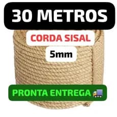 CORDA SISAL CORDÃO BARBANTE 5MM - PARA ARTESANATOS BIJUTERIAS ARRANHADORES