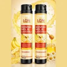 Kit manutenção Shampoo + Condicionador Banana, Mel & Camomila 300ml - LGN Cosmetics