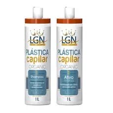Progressiva Plastica dos fios e shampoo orgânicos efeito japinha Profissional 1L - LGN Cosméticos