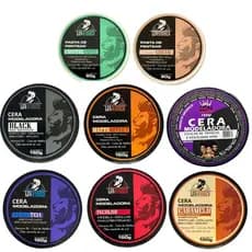 5 Ceras (incolor, matte, caramelo, teia e black)+Cera afro + 2 pastas (matte cream e cristal shione)