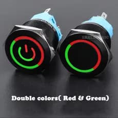 Botão De Duas Cores De Três 19mm De metal Preto Oxidado Auto-Reajuste E Partida De Energia Travamento