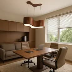 Luxuosa Luminária de Teto Pendente para Casa Loja Escritório em Madeira MDF Acabamento Impecável!