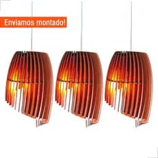 Kit 3 Lustre Pendente Luminária de Teto Decoração Cozinha, Área Gourmet Churrasqueira Sala de Jantar