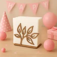 Kit Porta Guardanapo Floral para Decoração de Mesa Festa Casamento em Madeira MDF