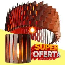 Kit 2 Luminárias Teto Tipo Pendente em Madeira MDF - ENVIAMOS MONTADA - Pronta para Instalar!