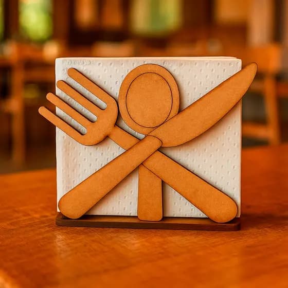 Kit 5/10/15 Porta Guardanapos Talheres Ecolume MDF Restaurante Eventos Lembrancinhas Chá de Cozinha