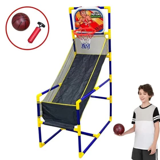 Cesta de Basquete Infantil com Bola e Inflador 132 cm Importway