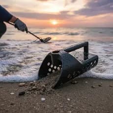 Pa Peneira Detectorismo Com Alça e Encaixe para Cabo Praia Ouro Prata