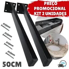 Kit 2 Suportes De Pia 50cm Grapa De Parafusar Com Pintura Eletrostática e Base Reforçada + Parafusos