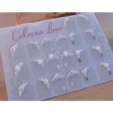 10 Pares Adesivos Joias de Unhas Luxo (C11 Para cantinho e central) Modelos pé e mão c11. (22)