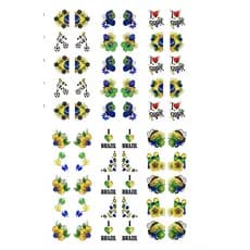 60 Adesivos de unhas 3D Copa Brasil ( 30 pares) copa06
