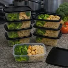 Kit 24 Pote Marmita Fitness 500ml BPA Free reutilizável vai ao freezer ,microondas e lava louças