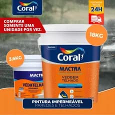 Tinta Impermeabilizante Emborrachada Flexível Mactra 18KG/3,6KG Branco Veda Telha Coral blindagem