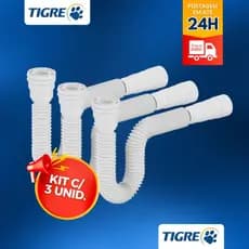 Kit 3x Sifão Sanfonado Ajustavel Multiuso Tigre