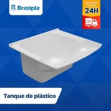 Tanque Plástico De Lavar Roupas 28 Litros Para Lavanderia Preto Brasipla Com Válvula Acoplada