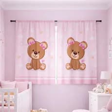 Cortina para Quarto de Criança, Sistema de Embutir 2,20 x 1,40 cm Micropercal Estampas Lindas