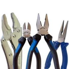 Kit com 4 Alicates Profissionais - Universal 8"/Corte 6"/Bico 6"/Pressão 10"