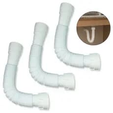 Kit com 3 Sifão Universal para Casa Toda, Cozinha, Banheiro e Lavatório