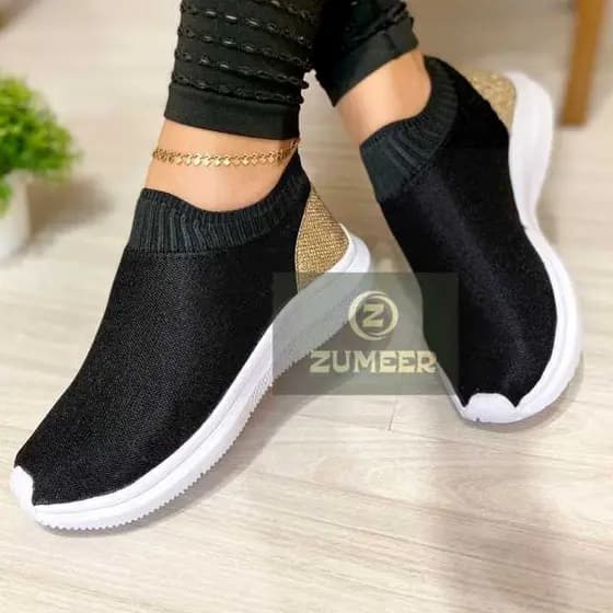 Tenis Feminino Casual  Slip On Calce Facil Caminhada Trabalho Dia a Dia
