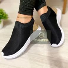 Tenis Feminino Casual  Slip On Calce Facil Caminhada Trabalho Dia a Dia