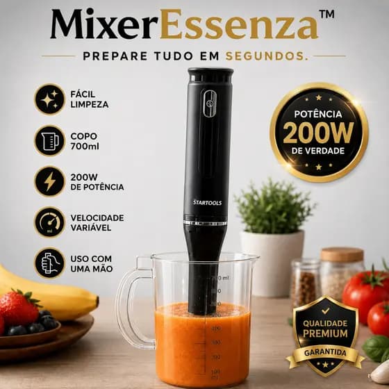 Mixer Portatil Profissional 200W Potente + Copo 700ml - Tritura Gelo e Vitaminas em Segundos - Oferta Premium 24h