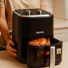 Air Fryer 5L 220V Preta Alta Performance | Fritadeira Elétrica Sem Óleo Antiaderente Grande Capacidade Cozinha Saudável