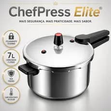 Panela de Pressão 7L ChefElite Aço Premium Anti-Explosão Fechamento Externo Profissional