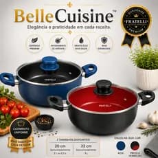 Caçarola Revestimento Ceramico 20cm ou 22cm Alta Durabilidade Antiadherente Panela Fundo Grosso