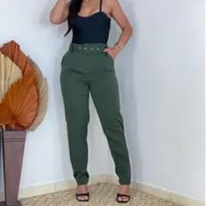 Calça Cintura Alta Feminina Alfaiataria Para Cinto Social Elegante Casual Tendência Moda Premium