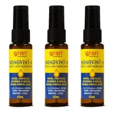 Kit Óleo de Umectação Capilar Monovin A 60ml 3 Unidades Nutrição e Fortalecimento