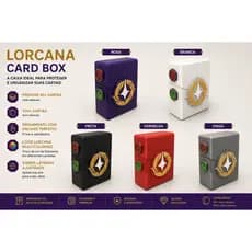 Deck Box Lorcana para até 100 Cartas | Porta Deck TCG | Com ou Sem Porta Token