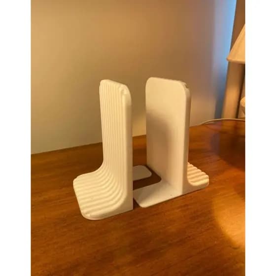 Aparador de Livros Minimalista FLUTEA | Bookend Decorativo Moderno Impressão 3D