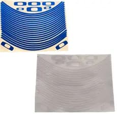 Adesivo Friso Refletivo Roda Branco/Azul Moto Aro Universal