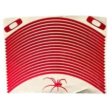 Adesivo Refletivo Para Roda de Moto Friso de Aro Vermelho + Aranha Spider Universal